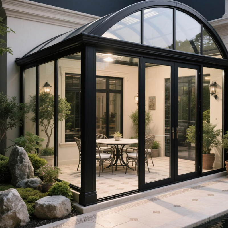 Veranda con tetto ad arco (struttura rinforzata)
